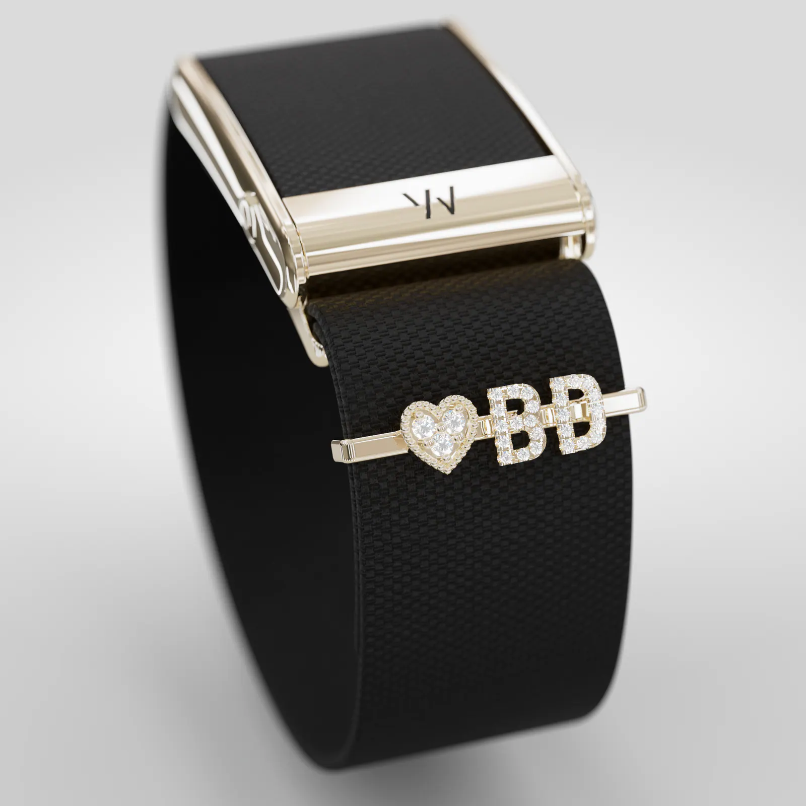 wearable band charm jewelry on black wrist accessory