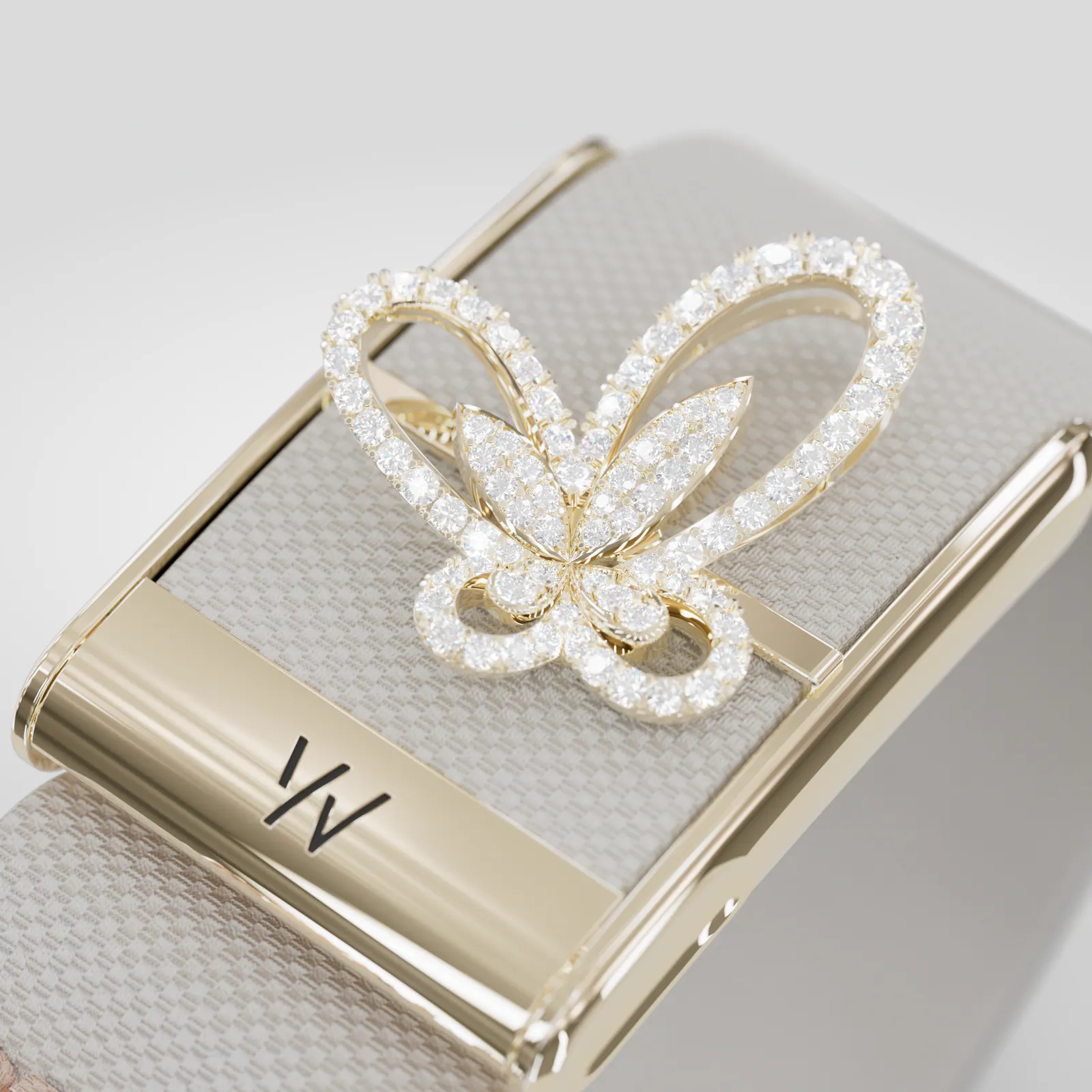 personalized band charm with gold tone crystal detail